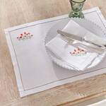 Produktbild für 'Handbestickte Hohlsaum-Tischsets mit feinen Tulpen, Platzsets'
