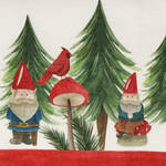 Produktbild fr 'Festliche Leinen-Tischdecke Weihnachtswald - 100 % Leinen, Wei, Rot/Grn'