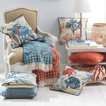 Produktbild f�r 'Samt-Kissenh�lle mit Bommeln in tollen Farben'