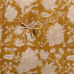 Produktbild fr 'Plaid Zypressen - traditionelles Blockprint auf 100 % Leinen, Unterseite 100 % Baumwollsamt, 80/180 cm'