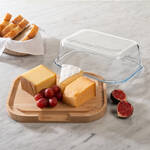 Produktbild für 'Hartglas-Käse-Box mit Servierbrett für den Kühlschrank'