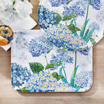 Produktbild fr 'Holztablett rechteckig, blaue Hortensien - ca. 33/44 cm, Birkenholz, Melaminbeschichtung'