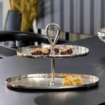 Produktbild fr 'Lambert Etagere  Clea   - 2 Ebenen, oval, kunstvoll gehmmert'