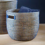 Produktbild fr 'Lambert Korb Trian - Seegras, /H ca. 36/31 cm, Natur/ Blau'