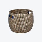 Produktbild fr 'Lambert Korb Trian - Seegras, /H ca. 36/31 cm, Natur/ Blau'