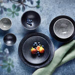 Produktbild fr '4er-Set Dippschalen, /H ca. 10/4,1 cm - Lambert Geschirr Kaori, Steinzeug, Schwarz, mit Finish in edler Rochenhaut-Optik'