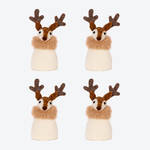 Produktbild fr 'Handgefilztes Eierwrmer 4er-Set - Elchfiguren, ca. /H 7/14 cm'