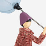 Produktbild fr 'Designer-Lampe Lampenmdchen - handgearbeitet in bordeaux-beige'