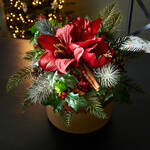 Produktbild für 'Klassischer Winterstrauß mit Amaryllis und Ilex'