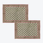 Produktbild fr '2er-Set Tischsets Zypressen - traditionelles Blockprint auf 100 % Leinen'