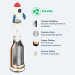 Produktbild fr 'Isolierte Kindertrinkflasche Rakete mit Strohhalm, 460 ml'