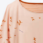 Produktbild für 'Hautschmeichelndes Pyjama-Shirt mit zartem Vogel-Dekor'