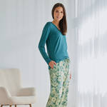 Produktbild für 'Gepflegte Pyjamahose mit Blütenprint zum Mixen & Matchen, Nachtwäsche, Pyjama, Schlafbekleidung, Loungewear, Nachthemd, Schlafan'