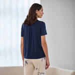 Produktbild für 'Schickes Blusenshirt navy mit Bubikragen'