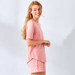 Produktbild fr 'Schlafshorts Damen -Baumwoll-Elasthan-Mix, Rosa/Wei gepunktet, Gren XS/36 bis XXXL/48'
