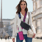 Produktbild für 'Web-Taschenband Hahnentritt, Pink/Weiß  zum Austauschen, Hüfttasche, Handtasche, Geldbörse, Handytasche, Tasche, Bauchtasche'