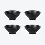 Produktbild fr '4er-Set Dippschalen, /H ca. 10/4,1 cm - Lambert Geschirr Kaori, Steinzeug, Schwarz, mit Finish in edler Rochenhaut-Optik'