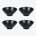 Produktbild fr '4er-Set Mslischalen, /H ca. 15,5/6,5 cm - Lambert Geschirr Kaori, Steinzeug, Schwarz, mit Finish in edler Rochenhaut-Optik'