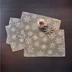 Produktbild fr '4er-Set Tischsets mit Glanzeffekt - mit Eiskristallen 35/50 cm'