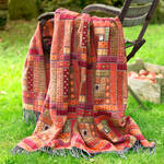 Produktbild für 'Kunstvolles Patchwork-Plaid aus italienischer Traditionsweberei'