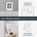 Produktbild fr 'Digitale Badezimmeruhr - mit Hygrometer und Thermometer, wasserdicht'