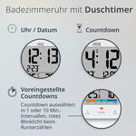 Produktbild fr 'Digitale Badezimmeruhr - mit Hygrometer und Thermometer, wasserdicht'