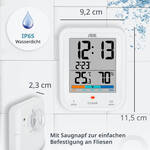 Produktbild fr 'Digitale Badezimmeruhr - mit Hygrometer und Thermometer, wasserdicht'