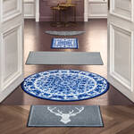 Produktbild f�r 'Motiv Medaillon:: Kr�uselvelours-Fu�-und Sauberlaufmatten binden Schmutz, Staub und N�sse'