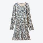 Produktbild fr 'Nachthemd - Leo-Print, Sand/Grau, angenehmer Baumwoll-Elasthan-Mix'