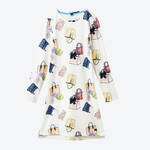 Produktbild fr 'Damen-Nachthemd mit buntem Handtaschen-Muster - Baumwoll-Modal-Elasthan-Mix'