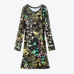 Produktbild fr 'Damen-Nachthemd mit floralem Bltenmuster, Schwarz, Viskose-Elasthan-Mix'