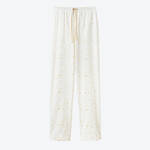 Produktbild fr 'Damen-Pyjama - 100 % Baumwolle, Interlock-Jersey, Sternenmuster Gold auf Creme'