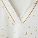 Produktbild fr 'Damen-Pyjama - 100 % Baumwolle, Interlock-Jersey, Sternenmuster Gold auf Creme'