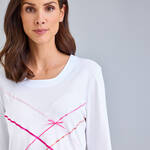 Produktbild fr 'Nachthemd - 100 % Baumwolle, Interlock-Jersey, Wei, dezente Applikationen bunter Satinbnder'