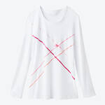 Produktbild fr 'Pyjama fr Damen - 100 % Baumwolle, Interlock-Jersey, Wei, dezente Applikationen bunter Satinbnder'