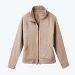 Produktbild fr 'Damen-Hausanzug - weicher Sweatstoff aus 95 % Baumwolle, 5 % Elasthan, innen angeraut, Beige'