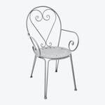 Produktbild fr 'Armlehnstuhl Eisen Belle poque - Grau, B/T/H ca. 56/49/90,5 cm, Gewicht ca. 3,86 kg, belastbar bis 160 kg'