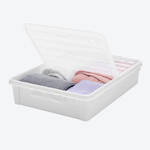 Produktbild fr 'Aufbewahrungsbox 60 l - praktische Unterbettkommode mit Rollen und faltbarem Deckel, B/H/T ca. 59/18,5/79 cm'