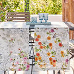 Produktbild f�r 'Chemin de table en lin fleuri - fabrication artisanale italienne, 45 x 170 cm'