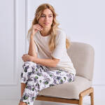 Produktbild fr 'Damen 7/8 Pyjamahose zum Kombinieren – mit floralem Feigenmuster'