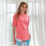 Produktbild fr 'Damen Halbarm Schlafshirt zum Kombinieren – Uni Pink'