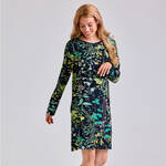 Produktbild fr 'Damen-Nachthemd mit floralem Bltenmuster, Schwarz, Viskose-Elasthan-Mix'