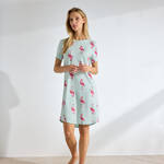 Produktbild f�r 'Damen-Nachtw�sche-Schlafshirt mit Flamingo-Allover'