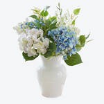 Produktbild für 'Dauerhaft schöner Hortensienstrauß in Blau, Weiß und Creme, Blumenstrauß'