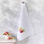 Produktbild für 'Edles Küchentuch mit handappliziertem Macaron-Motiv'