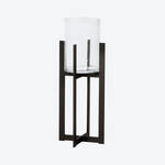 Produktbild für 'Elegantes Bodenwindlicht mit Glaseinsatz, Windlicht, Kerzenhalter, Kerzenständer, Gartenwindlicht'