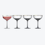 Produktbild für 'Exquisite Vintage-Cocktailglas und -Sektschale mit elegantem Goldrand'