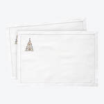 Produktbild für 'Feine, handbestickte Tischsets mit Tannenbaum-Motiv, Tischdecke, Serviette, Tafeldecke'