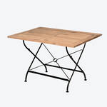 Produktbild fr 'Gartentisch klappbar aus Eisen & Teak – Rechteckig'