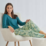 Produktbild für 'Gepflegte Pyjamahose mit Blütenprint zum Mixen & Matchen, Nachtwäsche, Pyjama, Schlafbekleidung, Loungewear, Nachthemd, Schlafan'
